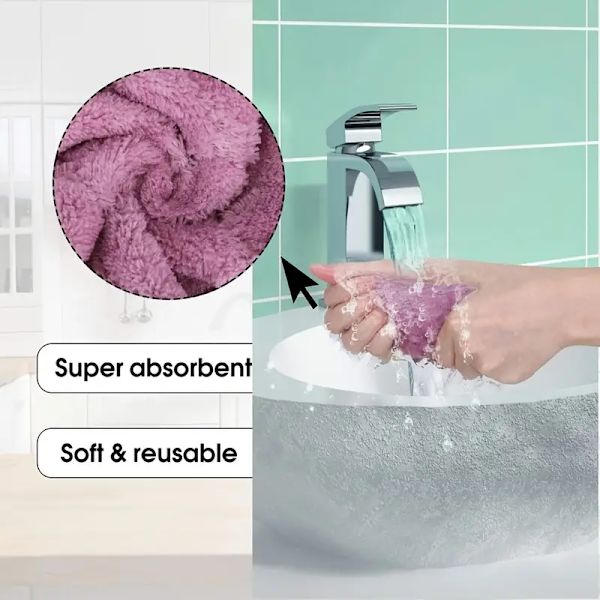 10PCS Blandet farge geometrisk mønster kjøkken absorberende oppvaskhåndkle 15*25cm