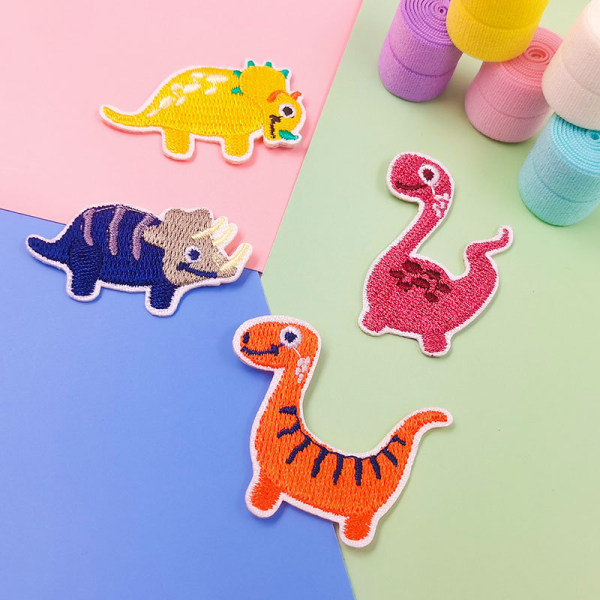 16 stk. stryge-på patches, dinosaur patch, klistermærker patch