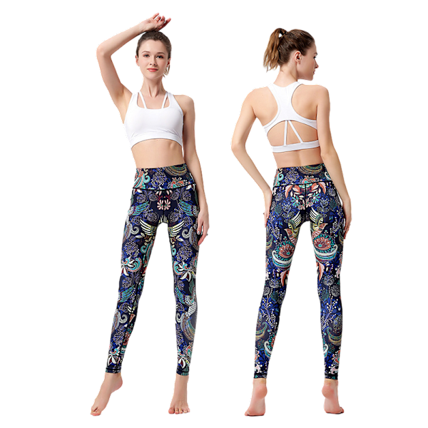 Højtaljede hofteløft yoga trænings fitness leggings - HK266 M
