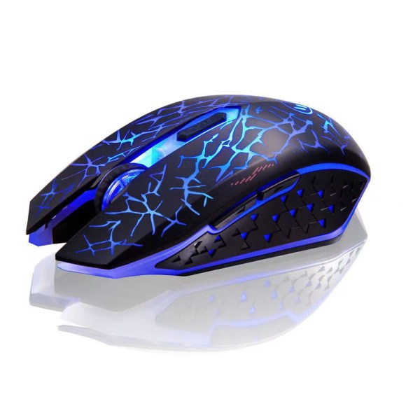 K6 Trådløs Gaming Mus, Oppladbar Stille LED Optisk Comput