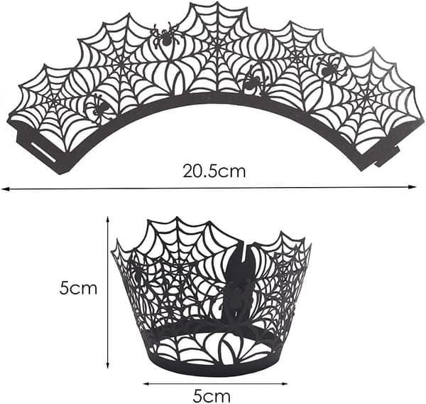 50 stk. Halloween Cupcake Wrappers, Cobweb Laser Cut Bagekopper