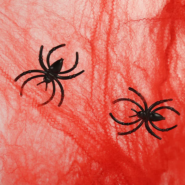 6 stk Halloween rekvisitter edderkopp bomullsstang dekorasjon spindelvev Lurt