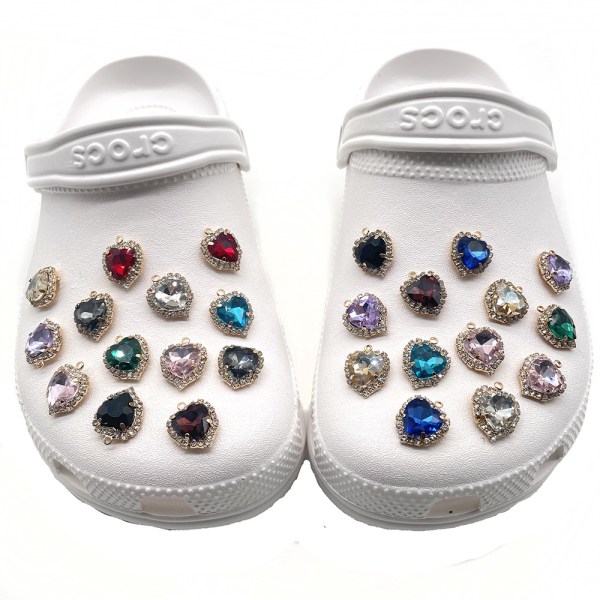 11 stycken 3D-tofflor Sandaler Prydnader (Love Färgglada Ädelstenar),Sh