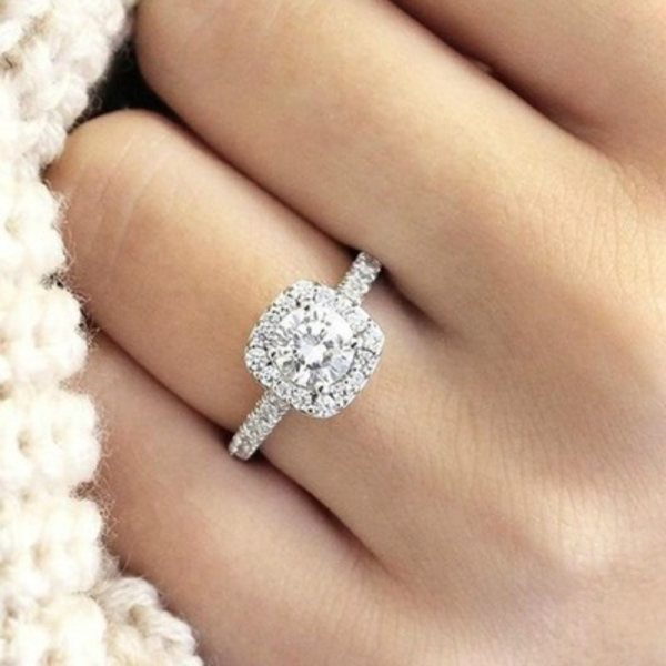 Elegant legering ring för kvinnor med kubisk zirkonia, bröllops smycken