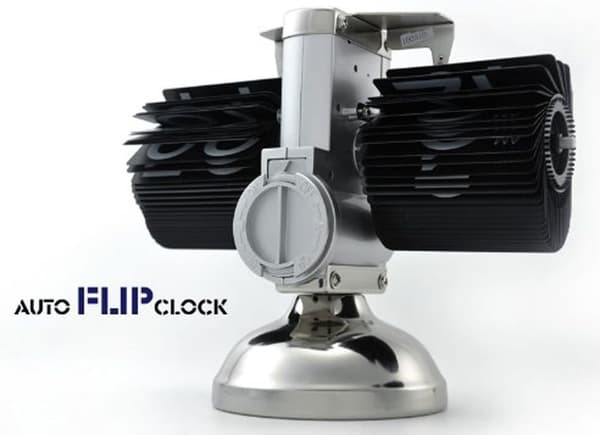 Flip-up digitalt retro-ur - Internt gear-styring - Sort