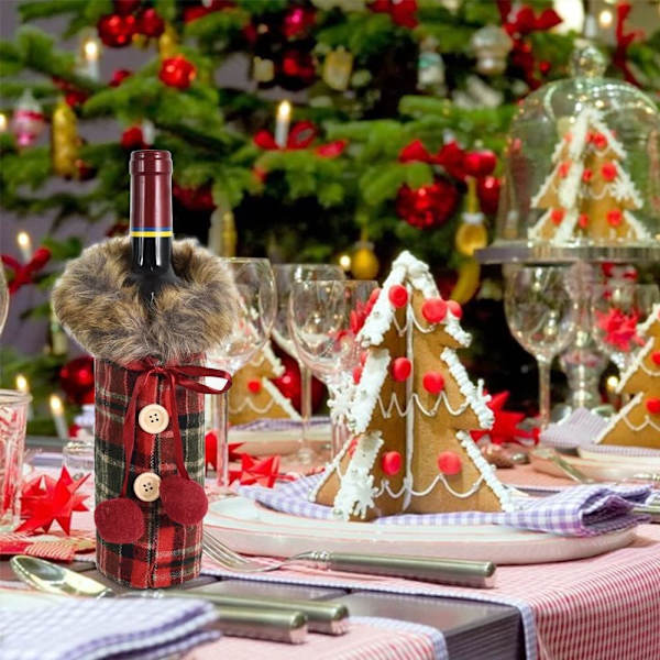 Julflaskeöverdrag söta vinflaskeöverdrag med knappar