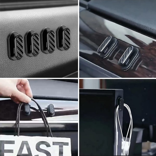 8-pack multifunktionella mini-bilkrokar för bilens baksäte, självhäftande