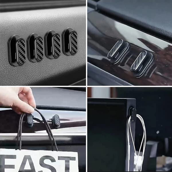 8-pakks multifunksjonelle mini-bilkroker for bilens baksete, selvklebende