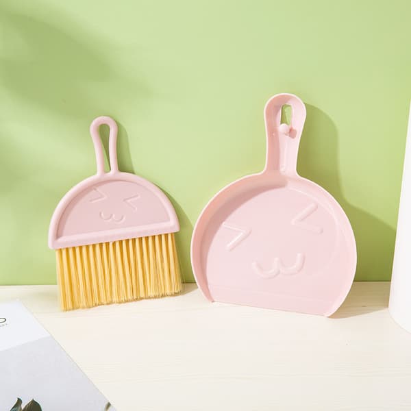 3PCS Mini Dustpan og Dustpan Set, Liten Kost og Dustpan, Port
