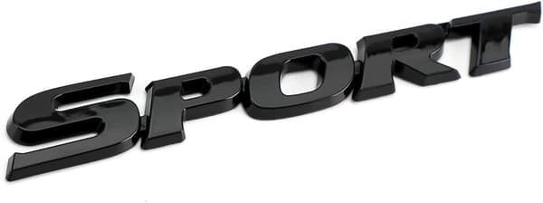 2 stk. 3D Metal Bil Bagagerum Logo Sort