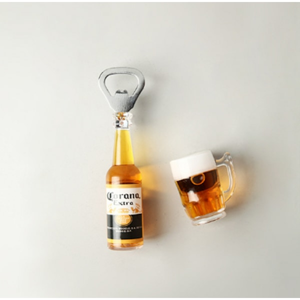 2 kappaletta jääkaapin olutpullonavaajaa, jossa on henkilökohtainen cr