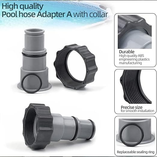Allasletkun sovitin 32 38, allaspumpun letkun sovitin, 38 mm allasadapteri