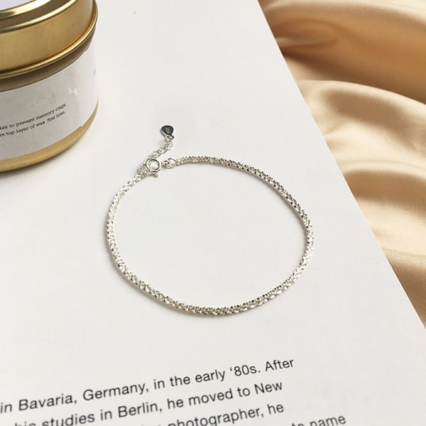 Trendy Shiny Silver Halskjede Damer Elegant Armbånd Fest Bryllup