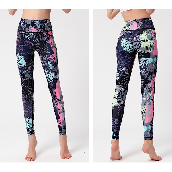 Dam High Waist Skinny Stretch Sport Yoga Fitness Byxor-HK277 S