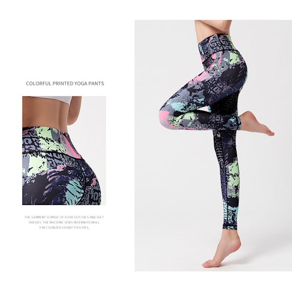 Dam High Waist Skinny Stretch Sport Yoga Fitness Byxor-HK277 L