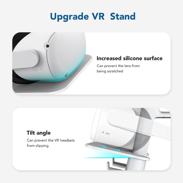 VR-ställ för Oculus Quest/Quest2/Rift S/HTC Oculus VR-skärmstativ White