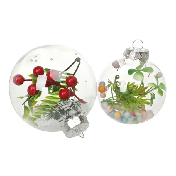 6 st Delikat transparent bollprydnad plastboll set dekorat