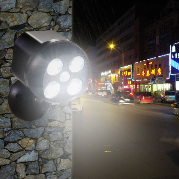 Rörelsesensorlampor, 600 Lumen LED Säkerhetsväggspotlight för