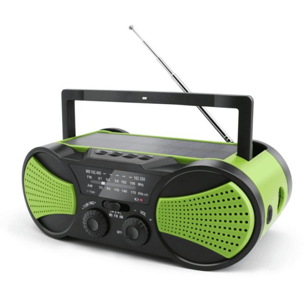 2000mAh Emergency Weather Radio - Portable, Solar or Battery Pow