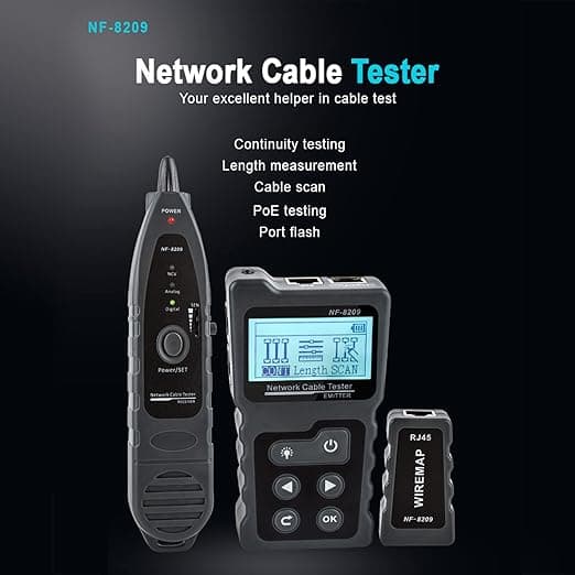 Avansert kabeltester med multifunksjonell PoE-wire tracker Networ