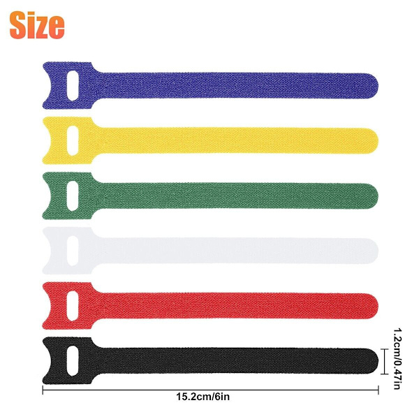 100 stk. Genanvendelige Rem Organizer Kabel Ledning Wrap Tie Tidy St
