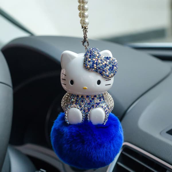 Diamond KT Cat Car Pendant Bil Interiør Tilbehør Søt Bil Tilbehør