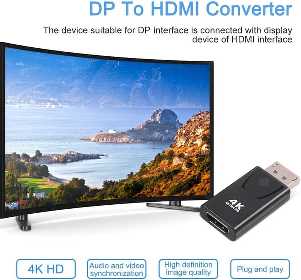 2 kappaletta DisplayPort HDMI-sovitinta 4K, Guamar Display Port HD-sovitinta