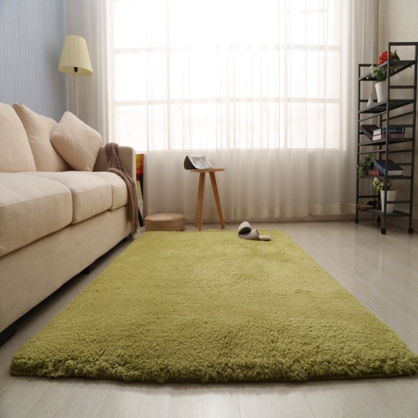 Fyrkantig tjock plyschmatta för vardagsrummet sovrum - Gräsgrön 160*230cm
