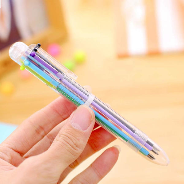 24-pak flerfarvede kuglepenne 0,5 mm 6 i 1 6 farver Retractab