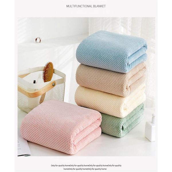 Koralli sametti ananasverkko nopeasti kuivuva imukykyinen kylpypyyhe Off-white