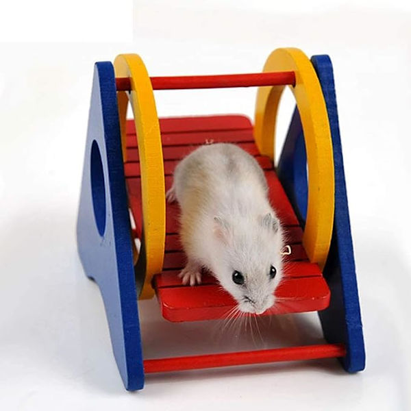 Træ Regnbue Hamster Vippe Gynge Legetøj Farverig Træ Hængende