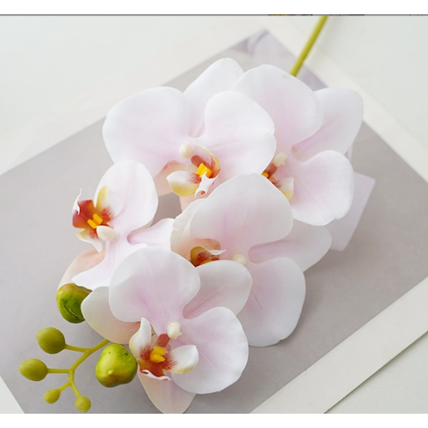 2 stk. 5 kunstige phalaenopsis blomster til boligindretning
