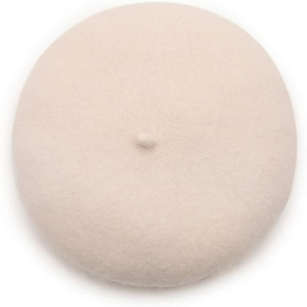 Dame Ull Fransk Beret Lue Lue Vinter Hatter Floppy Cap-C
