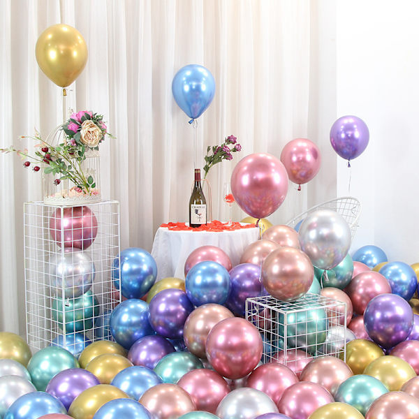 100 förtjockade 12-tums guldbröllopsdekoration festballonger