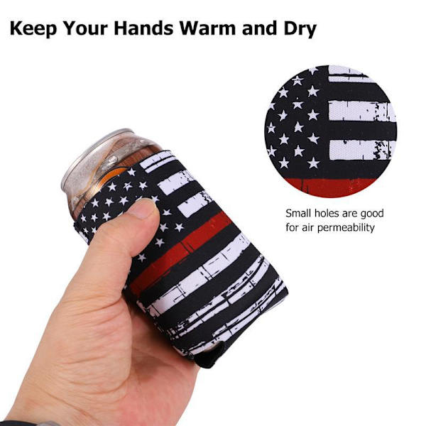 Can Koozie 12-pakkaus neopreenistä valmistetut tölkki- ja pullonsuojat Amerikan lippu