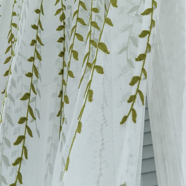 Flettet brodert gardin, stoffgardin - 100*250cm