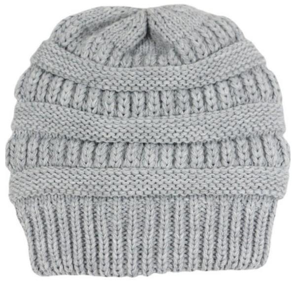 Strikkede uld hue Varmt grå sweater hue