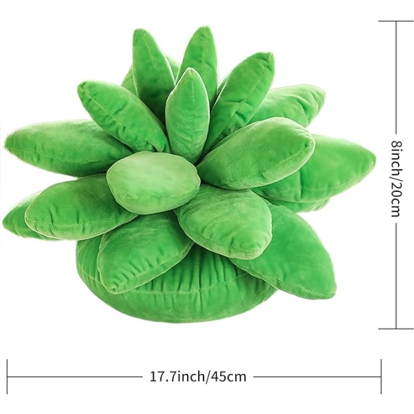 17,7\" Sukkulent Plys Legetøj, Sød Plys Plante Plys Puder, 3D