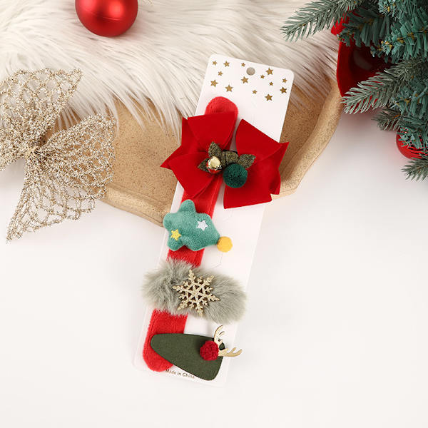 Jul Barn Racket Femdelad Set Jul Dekoration Set Semestergåva Erbjudande Flera Mönster Jul Armband 29*10cm