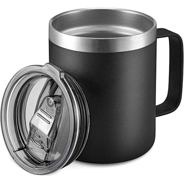 12oz Rostfritt Stål Isolerad Kaffe Mugg med Handtag, Dubbelväggig