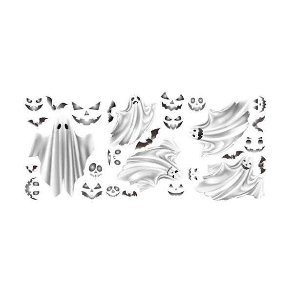 2 kpl Ghost PET -kalvoa Uudet Halloween -tarrat Luminoidut Ghost Face B