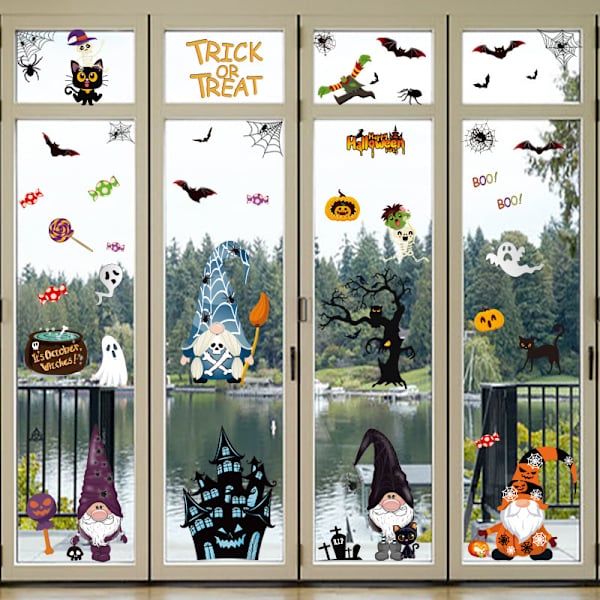 8 Halloween-fönsterdekaler, Halloween-pumpa spöke zombie-fönster