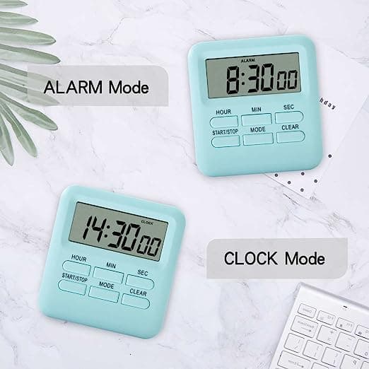 Digital timer med klokke/alarmfunksjon