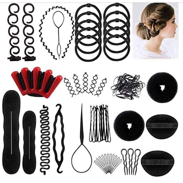 Hårstyling set, stylingtillbehör, flätverktygssats