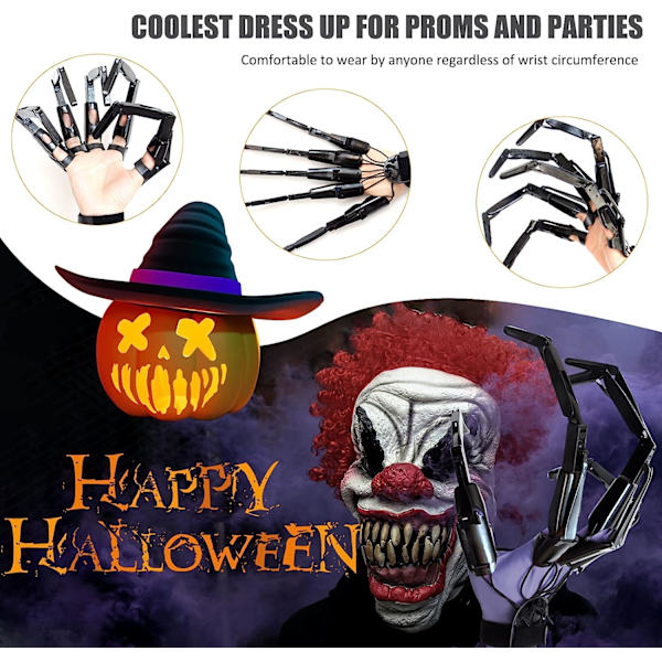 Ledade fingerförlängare, Halloween ledade finger, Flexi