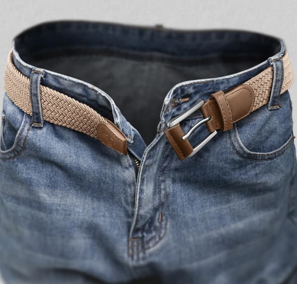 2-pack herr bälten, herr stretch flätad canvas bälte för casual