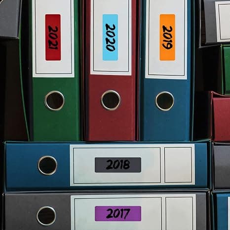 20 stk. Rektangulære farvekodede etiketter
