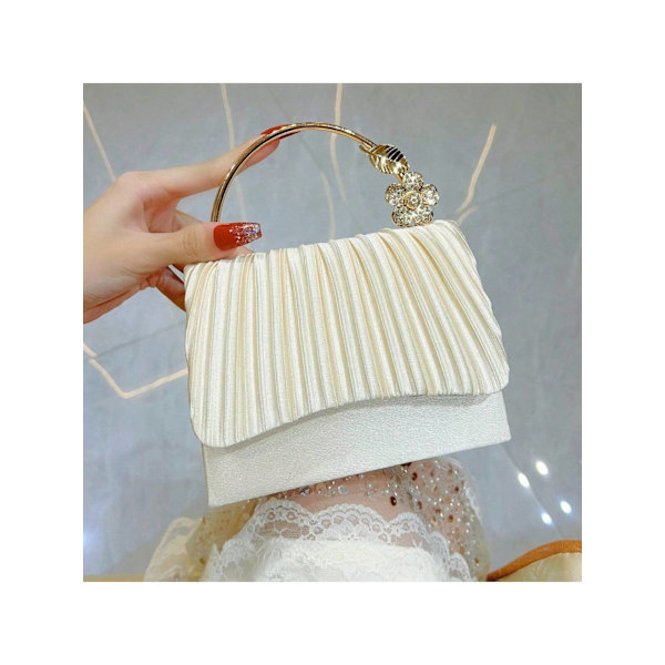 Kvinnors Aftonväskor Plisserade Clutch Handväskor Bröllops Väska Små Axelväskor Eleganta Crossbody Väskor Black