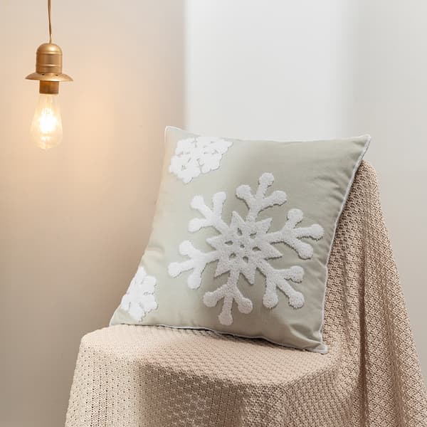 2 st Röda Juldekoration Snöflinga Kuddfodral 45*45