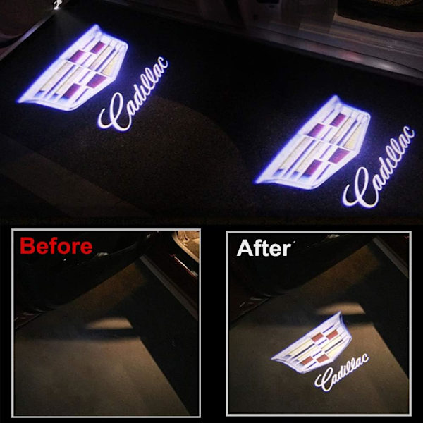 Bil til Cadillac LED-dørlogo-lys projektor 3D Ghost Shadow